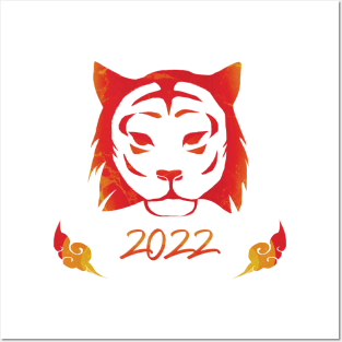 Chinese Zodiac Tiger Year 2022 Tribal Graphic Minimal Posters and Art